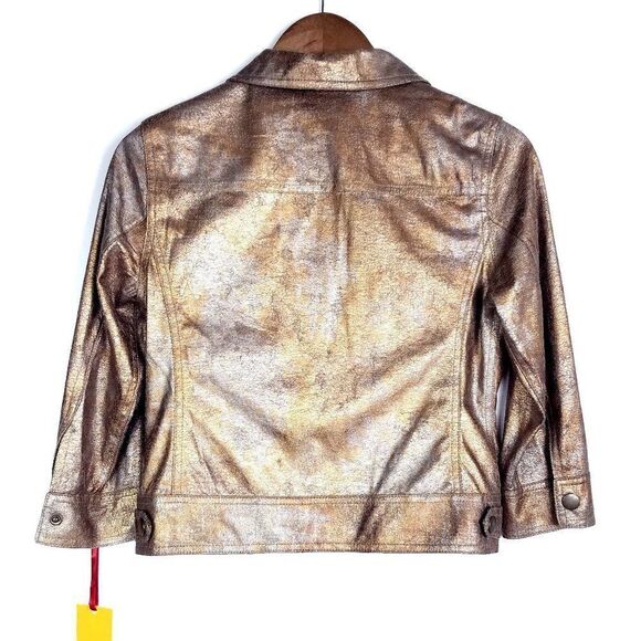 NEW NWT Ruby Rd. Tribal Reviva Multi Metallic Gold Glitter Jacket Size 6P - Picture 6 of 9
